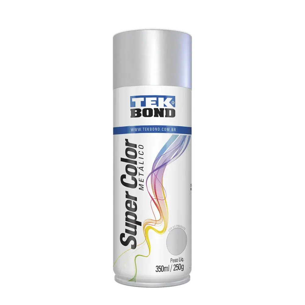 Tinta spray metálico Tekbond prata 350ML