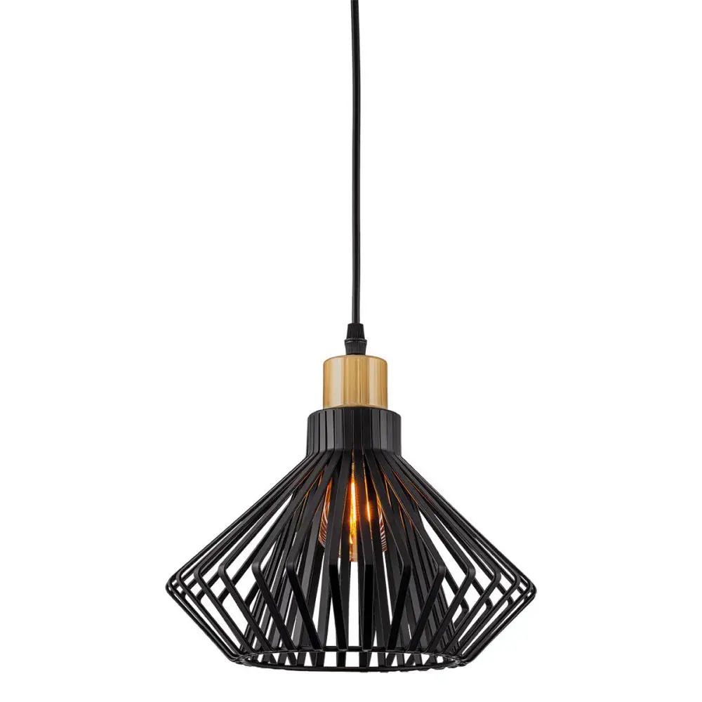 Luminária pendente natexi preto e dourado Kala — fotografia de referência
