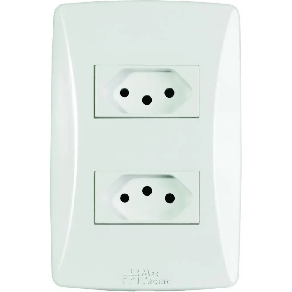 Tomada dupla 10A Mectronic petra