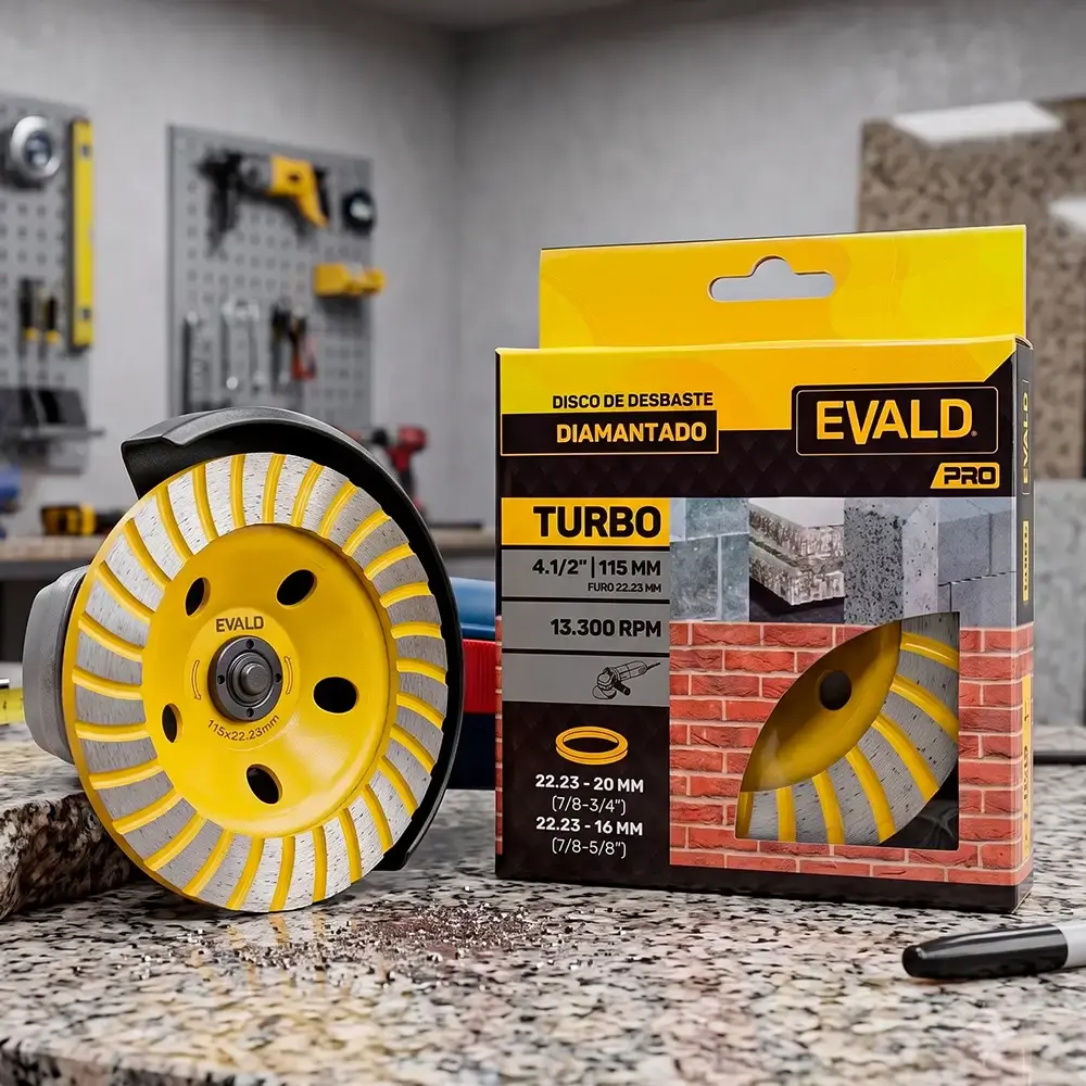Disco de desbaste diamantado turbo 4.1/2 POL 13.300 RPM Evald PRO — fotografia 3