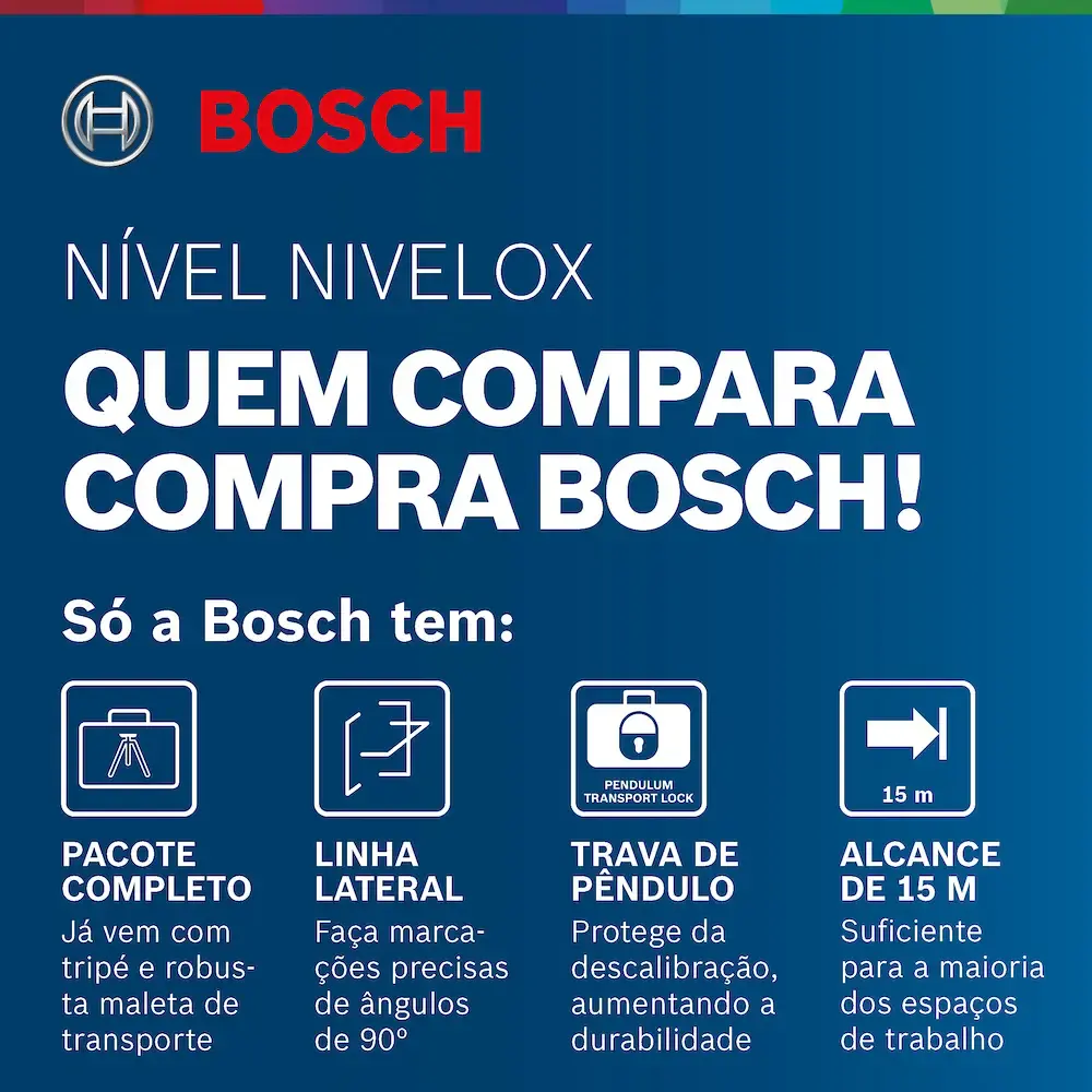 Nível à laser 3 linhas 15 metros nivelox GLL 3X Bosch — fotografia 10