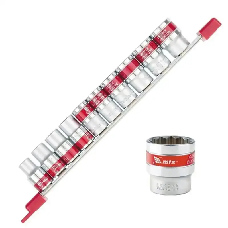 Jogo de soquete estriado encaixe 1/2 POL de 10 à 22 MM com 10 peças MTX — fotografia 2