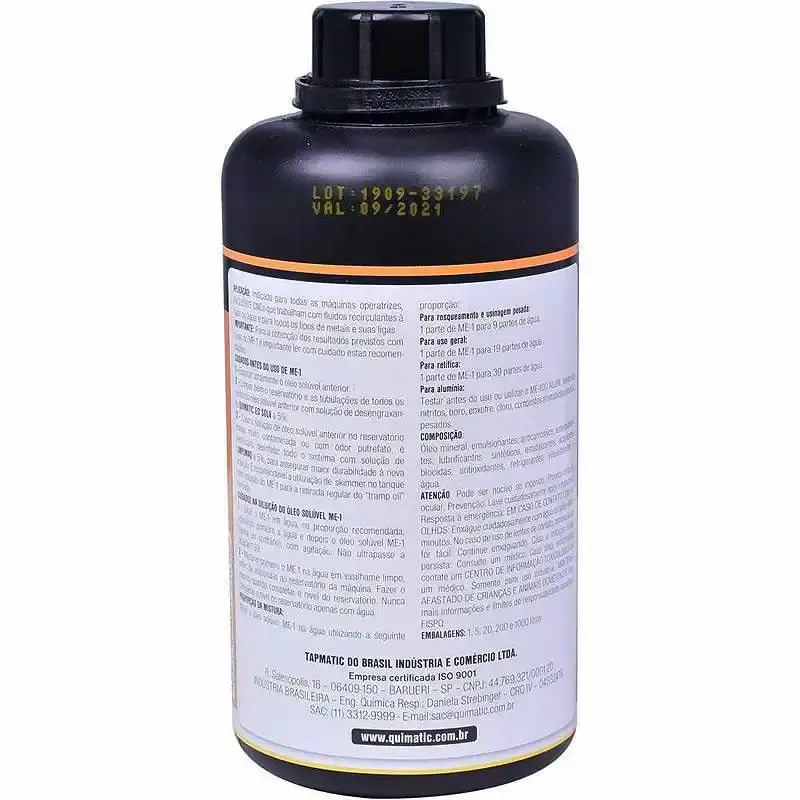 Óleo solúvel semissintético 1 litro ecológico ME1 Tapmatic — fotografia 3