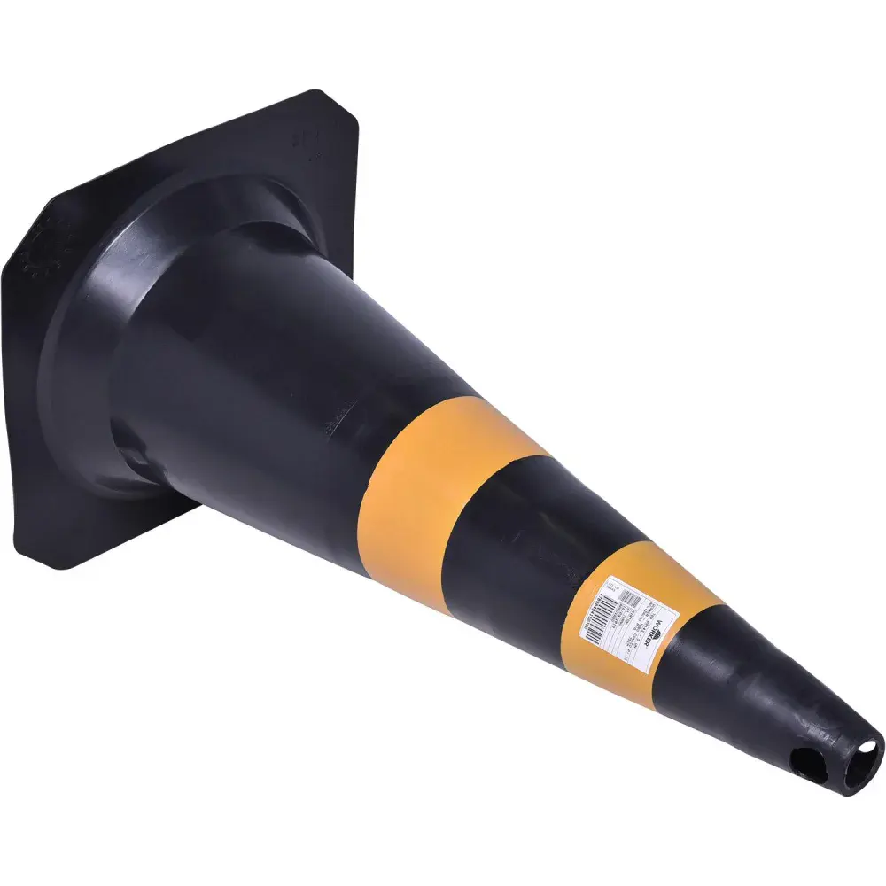 Cone para sinalização em pvc amarelo e preto 75CM Worker — fotografia 4