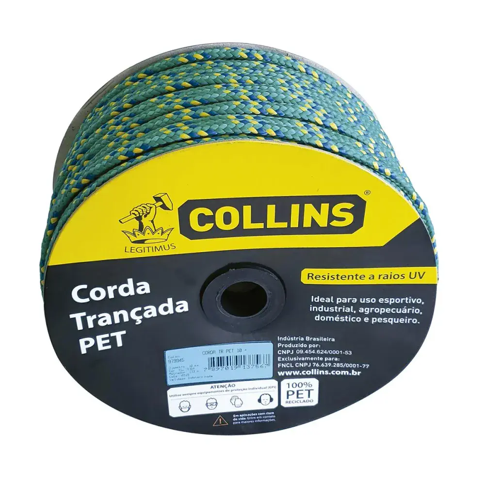 Corda pet trançada em poliéster 10MM 714KGF Collins — fotografia de referência