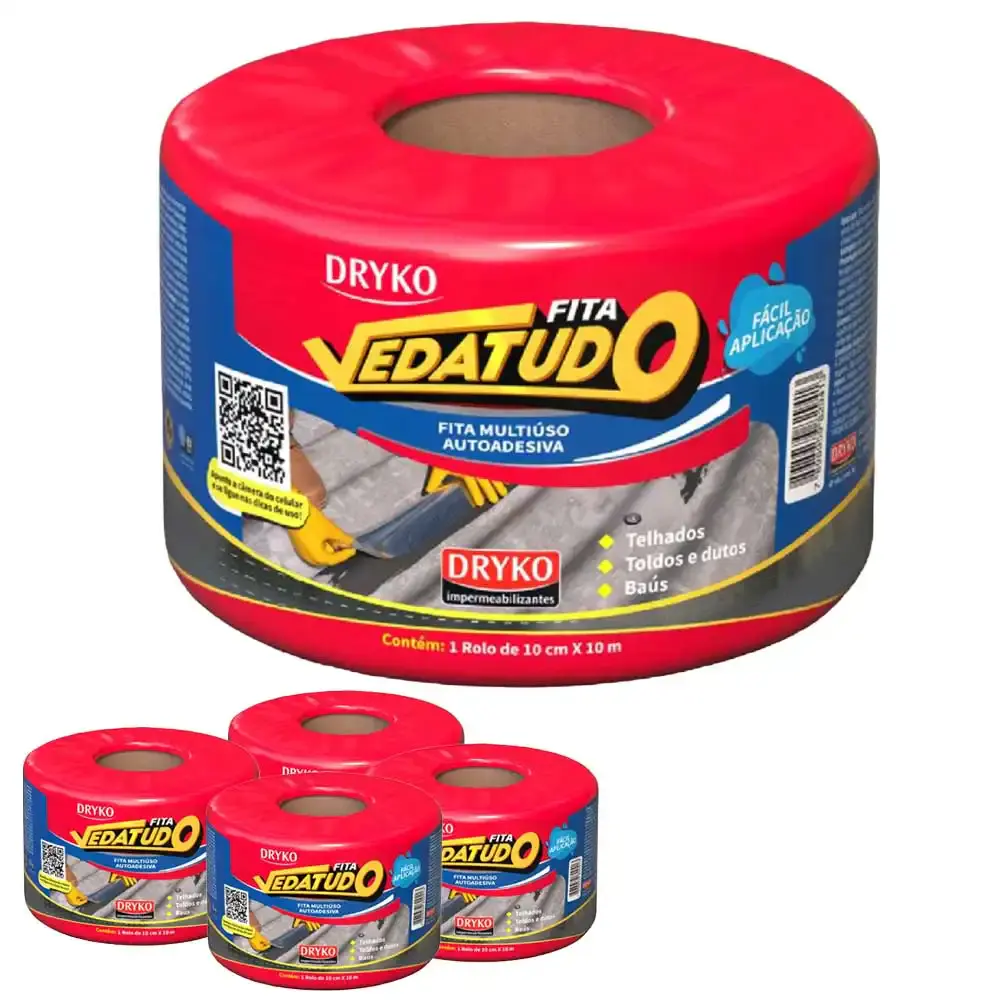 Fita Asfáltica Vedatudo 10 cm X 10 m 5 Unidades DRYKO — fotografia de referência