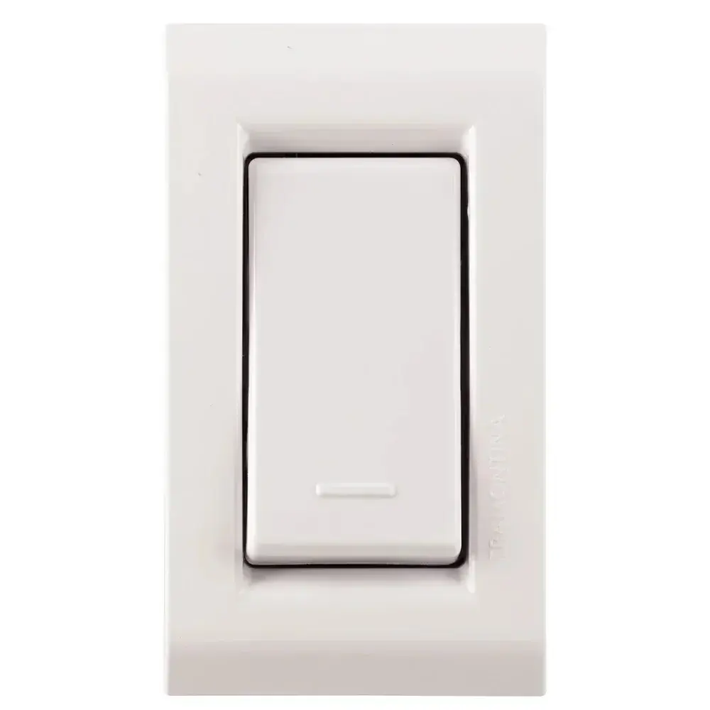 Conjunto para móvel de 1 interruptor branco 10A Tramontina — fotografia 2