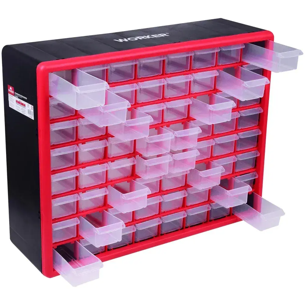 Organizador de plástico multiúso 64 gavetas 500X160MM Worker — fotografia 6