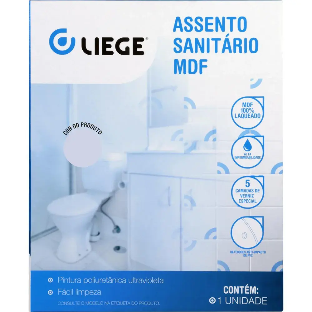 Assento sanitário em mdf laqueado monte carlo cinza real Liege — fotografia 4