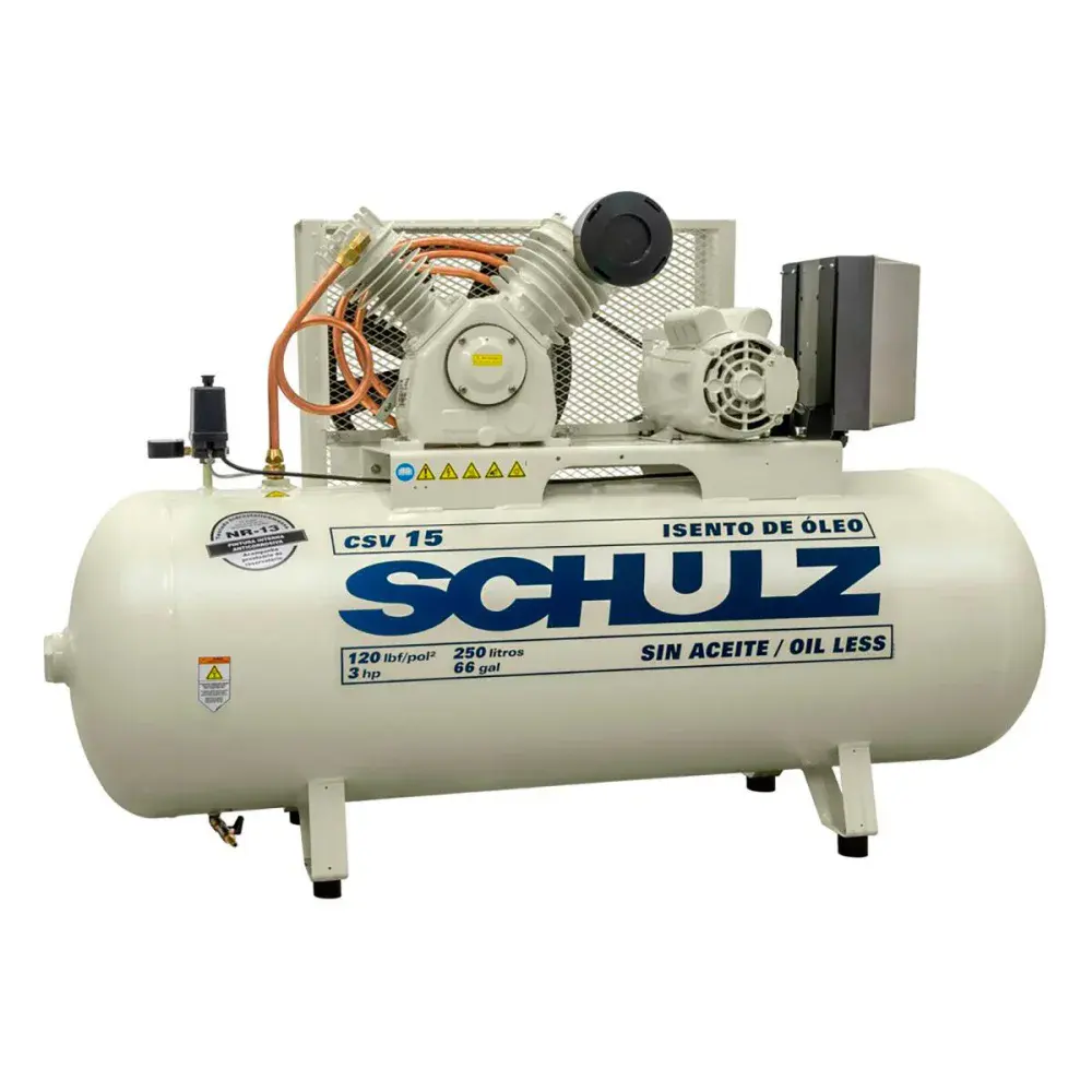 Compressor odontológico 3HP 220V trifásico CSV15/250 Schulz — fotografia de referência