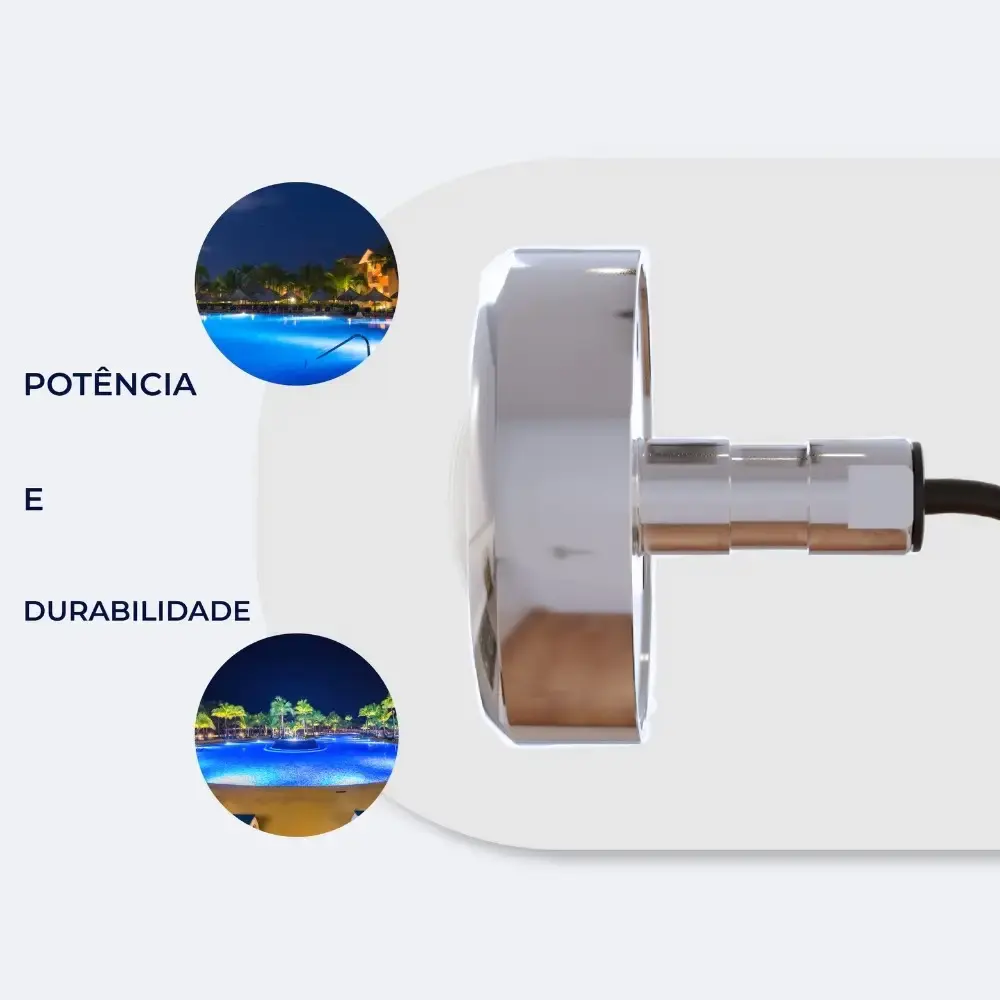 Luminária led 18W RGB em inox cabo 1,5 metros COB AI316 Sodramar — fotografia 6