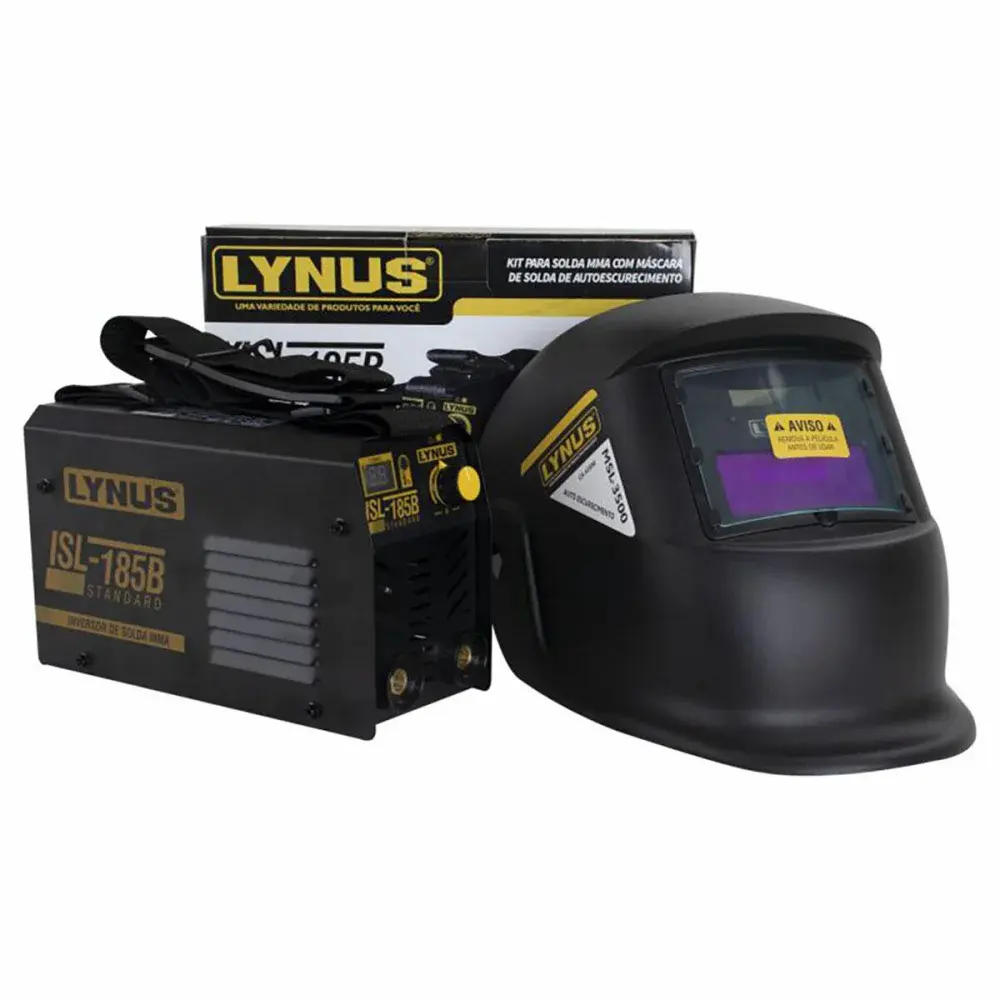Kit para solda mma com máscara de solda KISL-185B Lynus