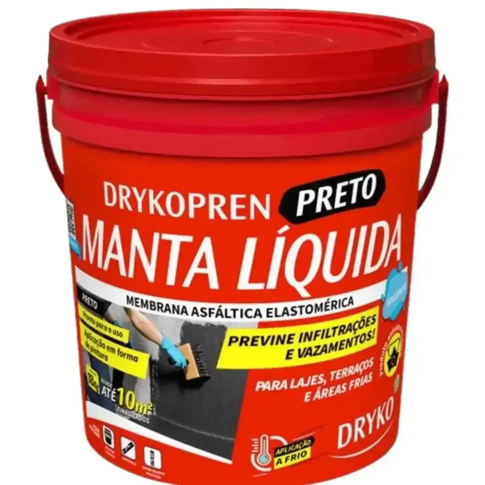 Manta líquida asfáltica drykopren 3,6 l preto Dryko