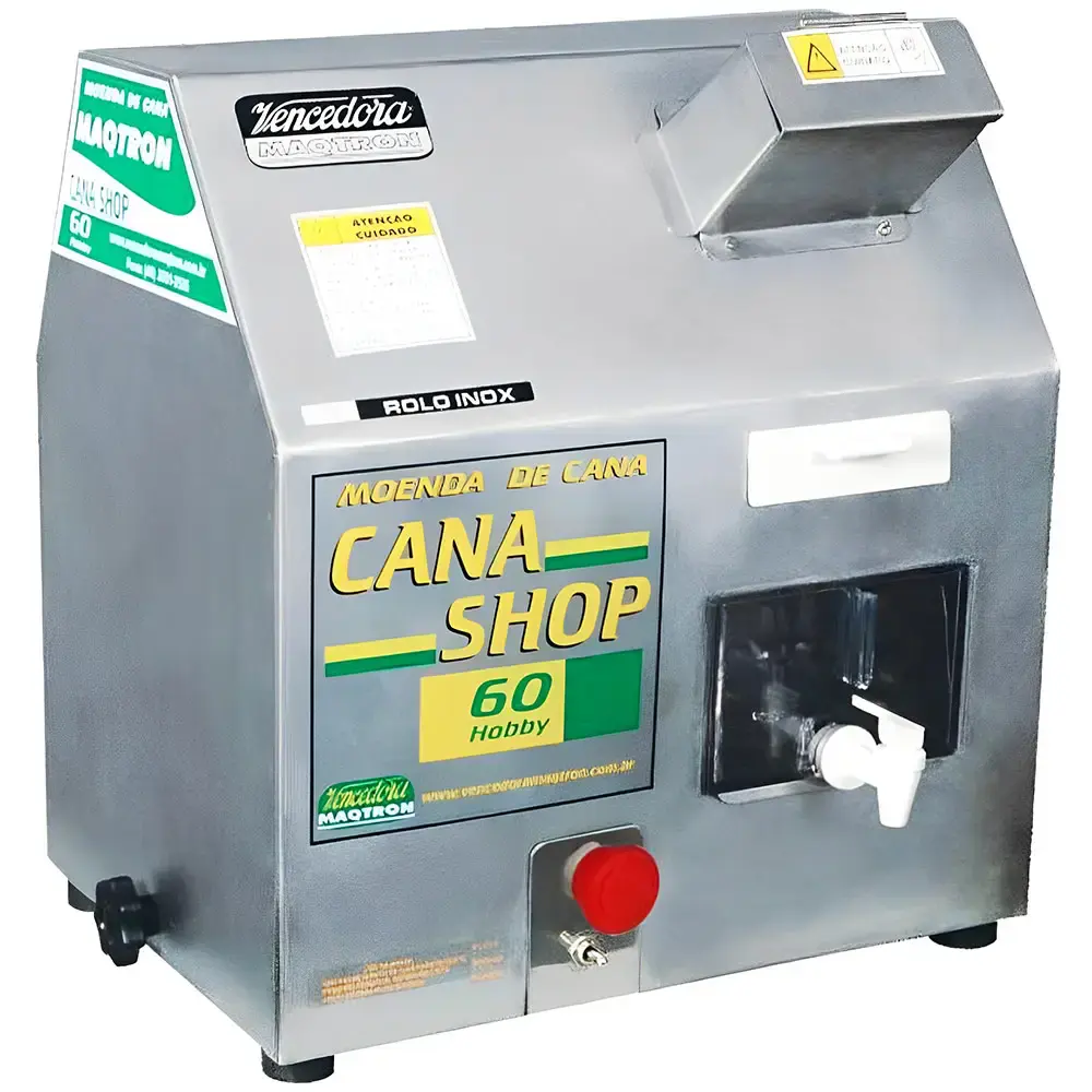 Engenho moenda para cana rolos de inox cana shop 60 elétrica Maqtron 110 V — fotografia 6