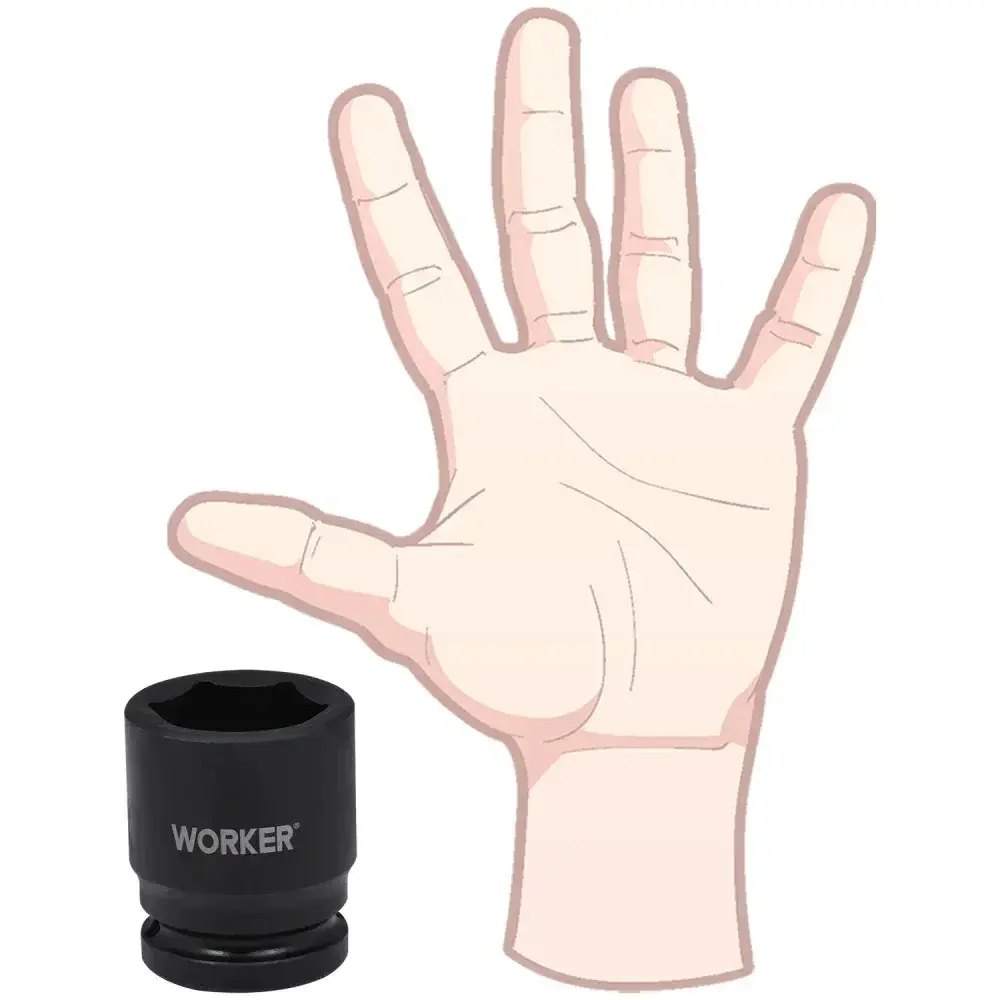 Soquete sextavado impacto encaixe 3/4 32MM Worker — fotografia 12