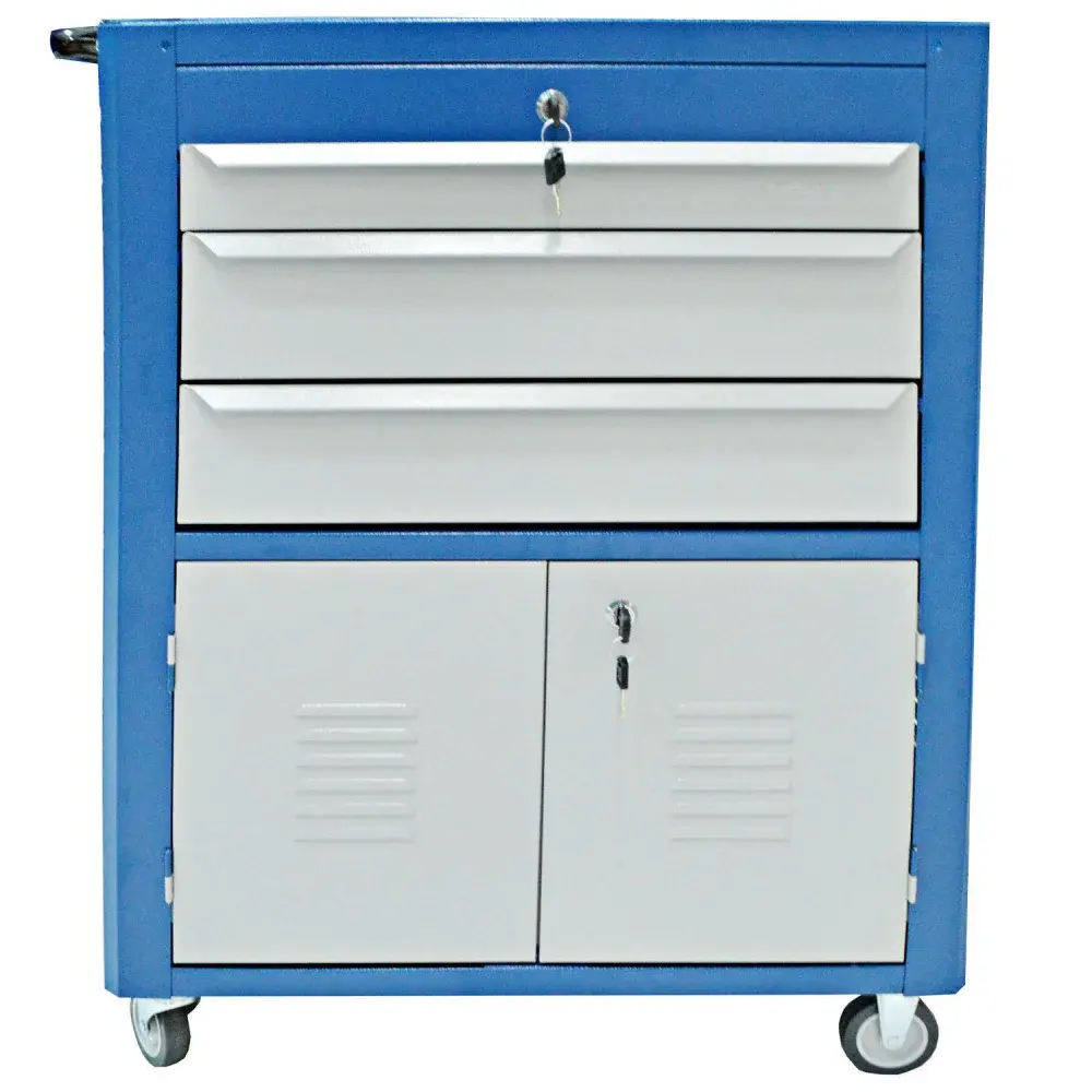 Carro para ferramentas C063 gavetas e 2 portas azul Fercar