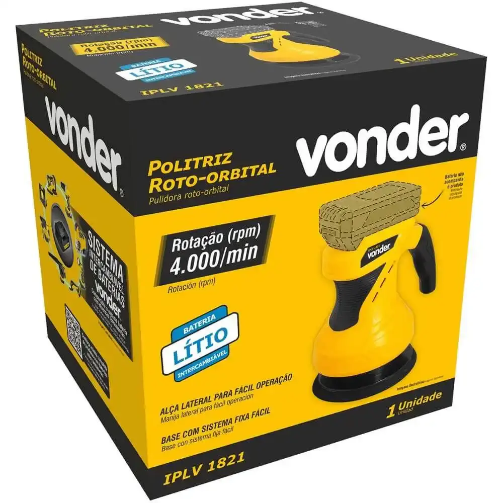 Politriz roto orbital 18V IPLV1821 sem bateria e sem carregador Vonder — fotografia 9