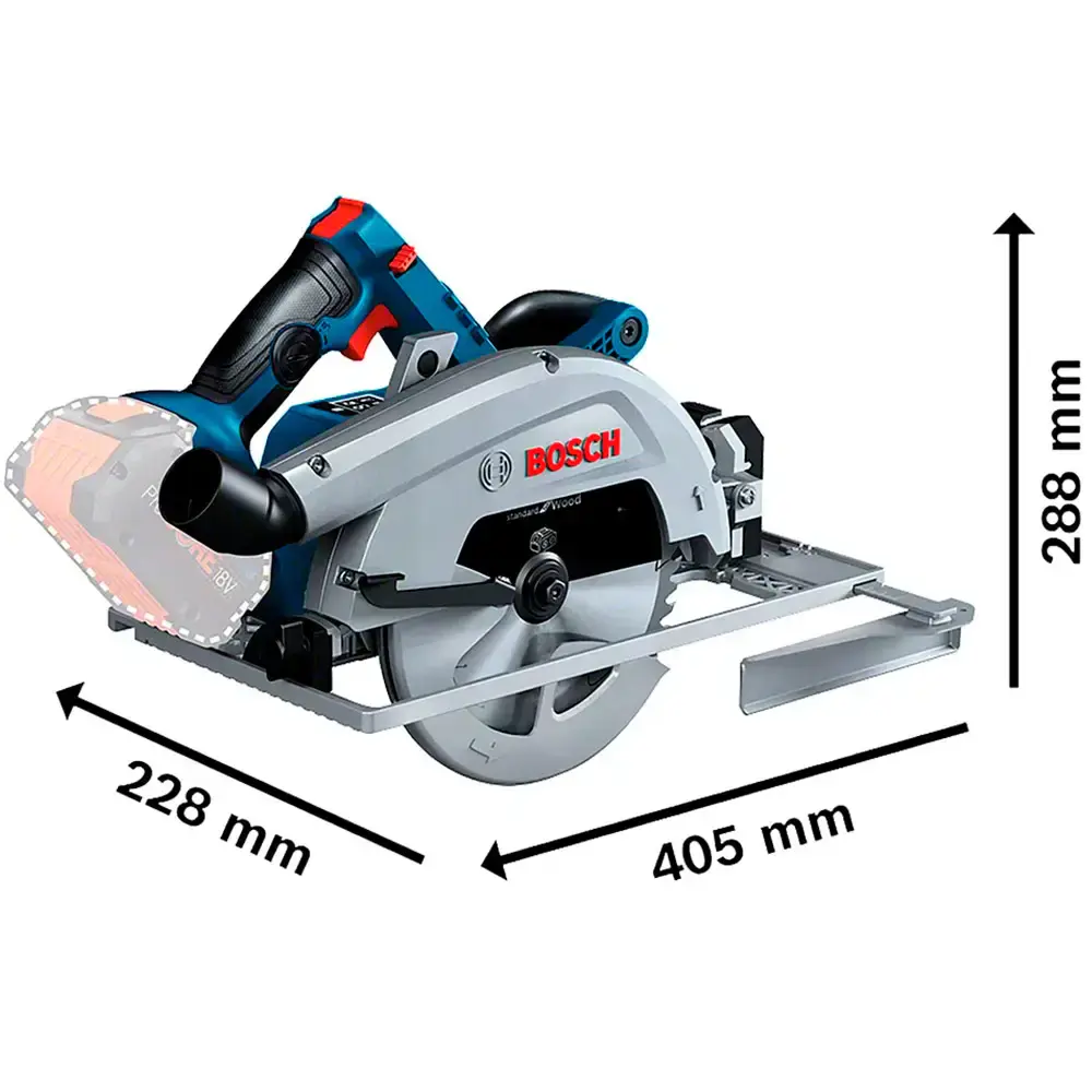 Serra circular 7.1/4 POL à bateria 18V biturbo brushless GKS 18V-68 GC sem bateria Bosch — fotografia 4