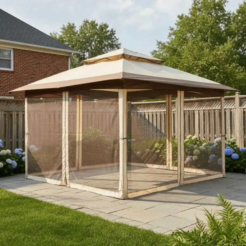 Tenda Gazebo Dobrável 3,6 x 3,6 Metros Elegant Oxford Bege BEL — fotografia 8