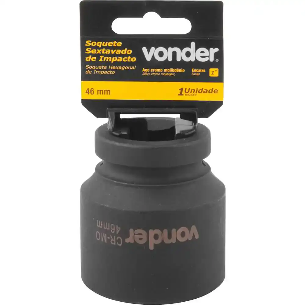 Soquete Sextavado Impacto Encaixe 1 polegada 46MM Cromado VONDER — fotografia 4