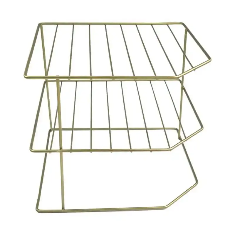Organizador porta pratos horizontal viena 3 níveis em aço verde oliva 990844 BEL BEL FIX — fotografia 6