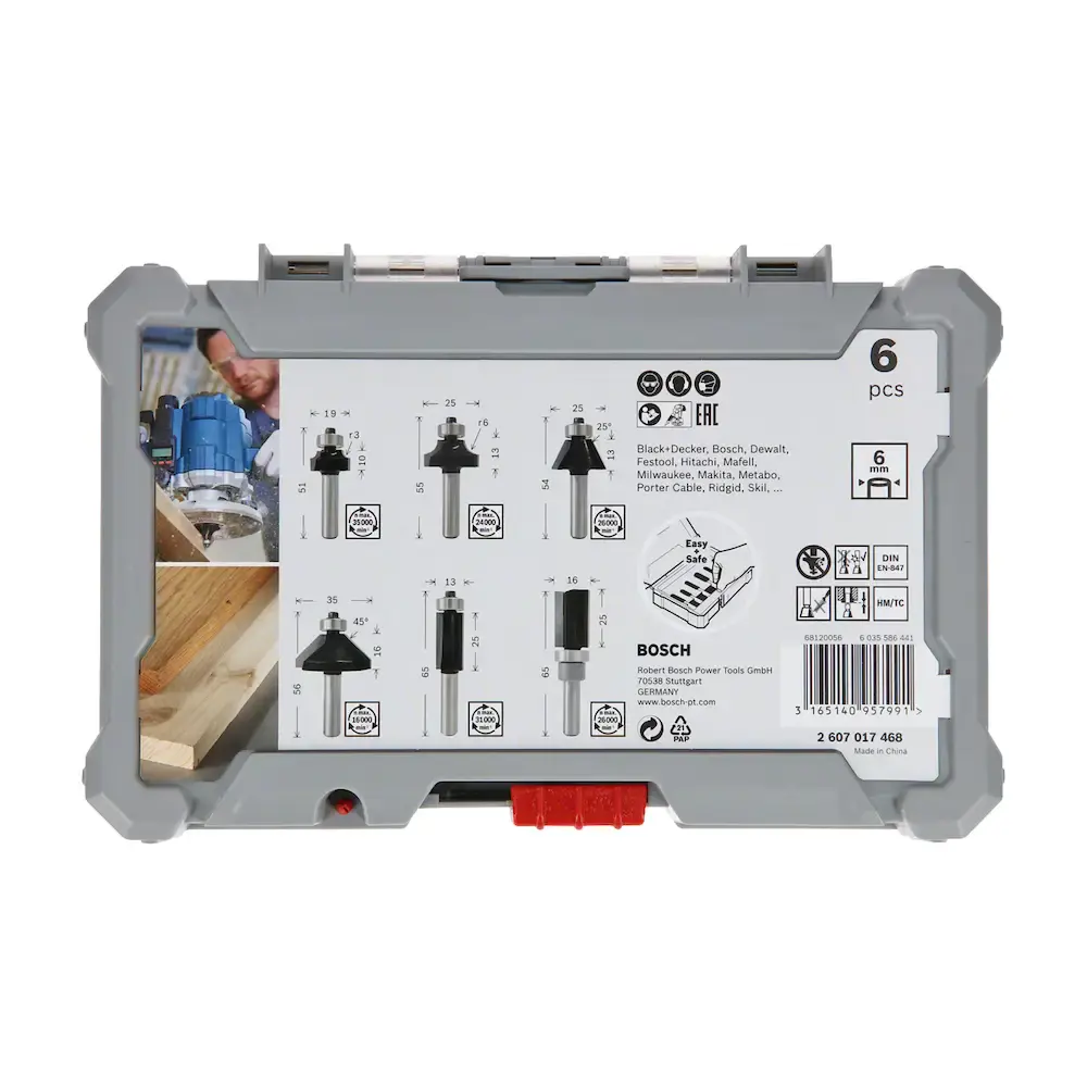 Jogo de fresas para madeira standard 6 MM kit com 6 peças Bosch — fotografia 6