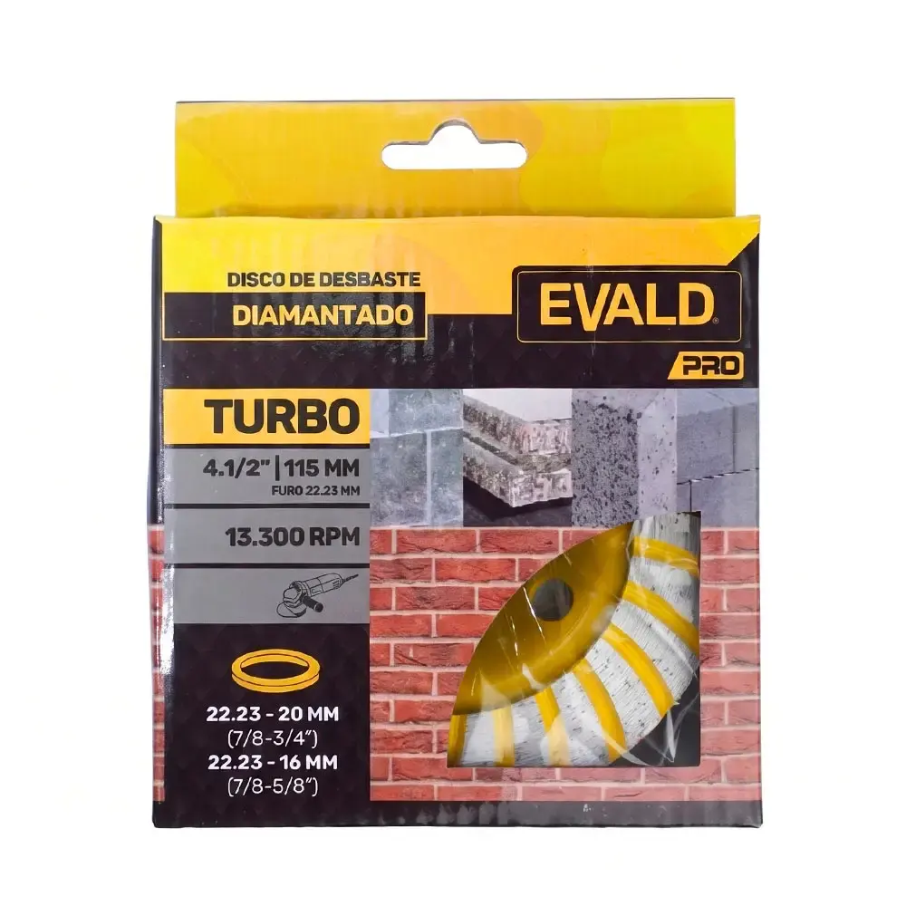Disco de desbaste diamantado turbo 4.1/2 POL 13.300 RPM Evald PRO — fotografia 2