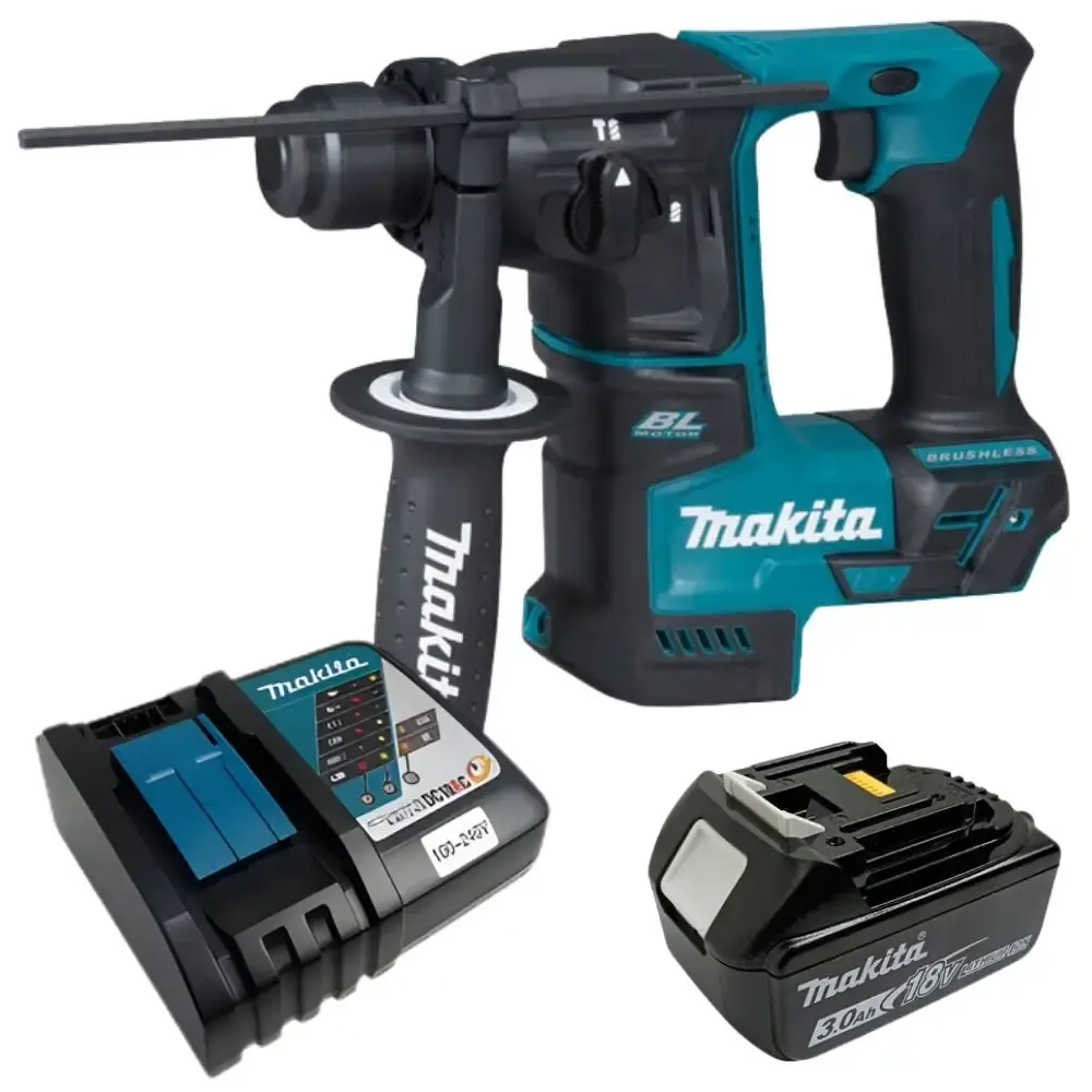 Martelete rotativo plus 18V 3,3KG com bateria 3,0AH e carregador bivolt Makita — fotografia de referência