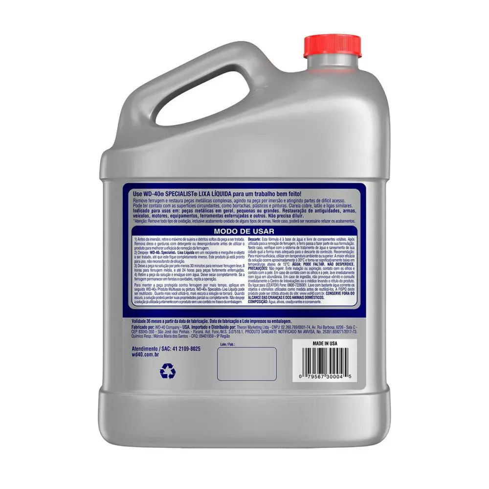 Removedor liquido de ferrugem metálica por imersão rust remover 3.7 litros Wd-40 — fotografia 2