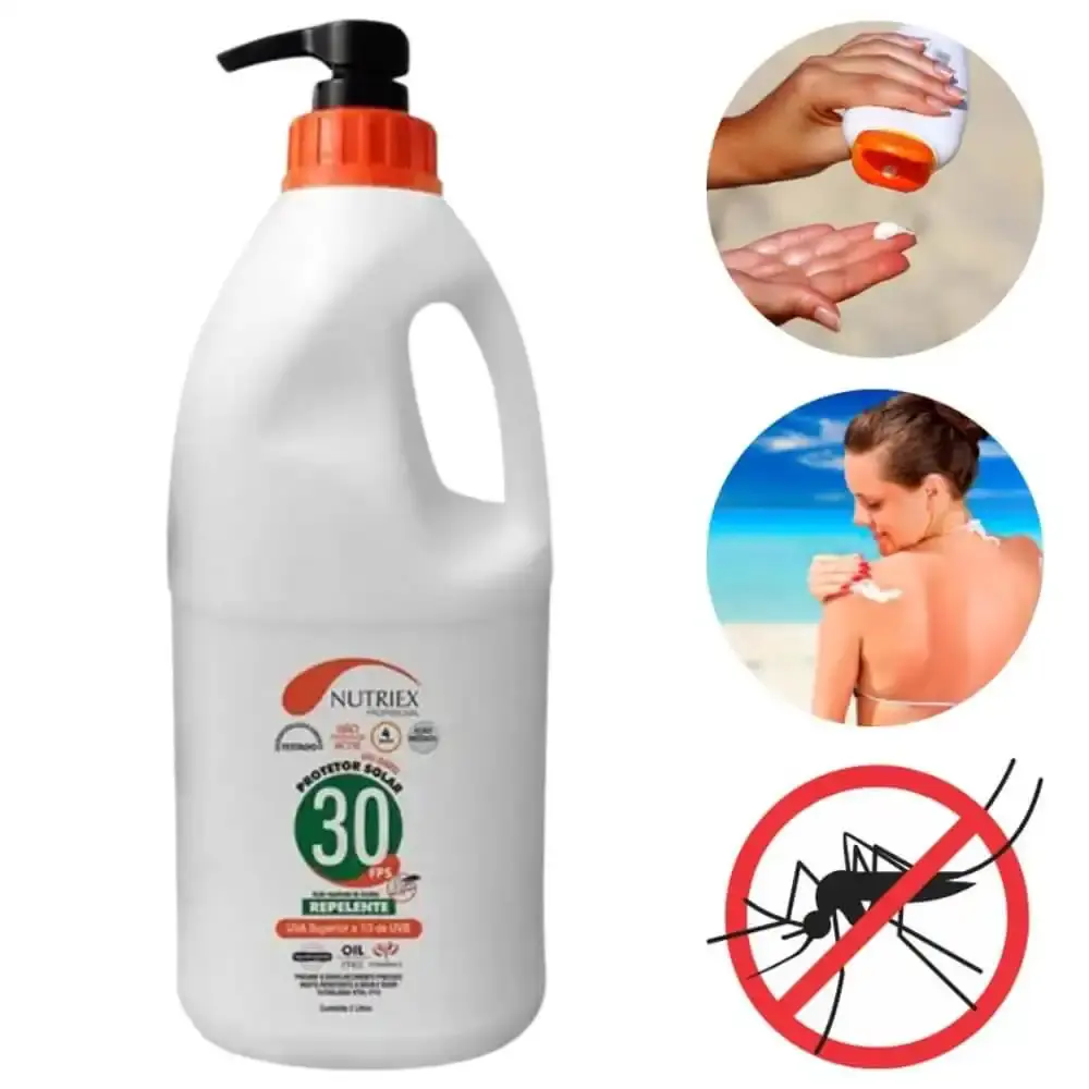 Protetor solar FPS 30 com repelente 2,0L bombona Nutriex — fotografia 4