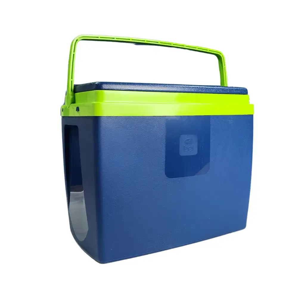 Caixa térmica 19 litros azul e verde arco-íris com porta copos e alça ergonômica BEL