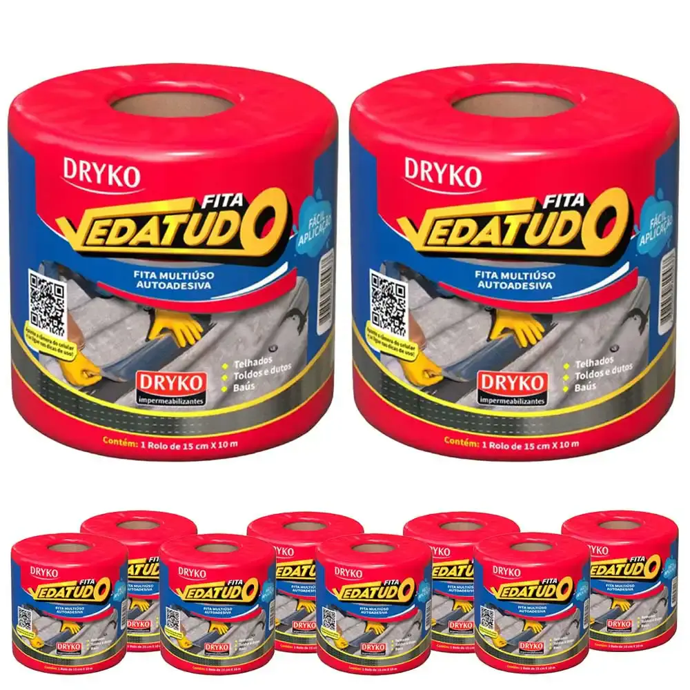 Fita Asfáltica Vedatudo 15 cm x 10 m 10 Unidades DRYKO