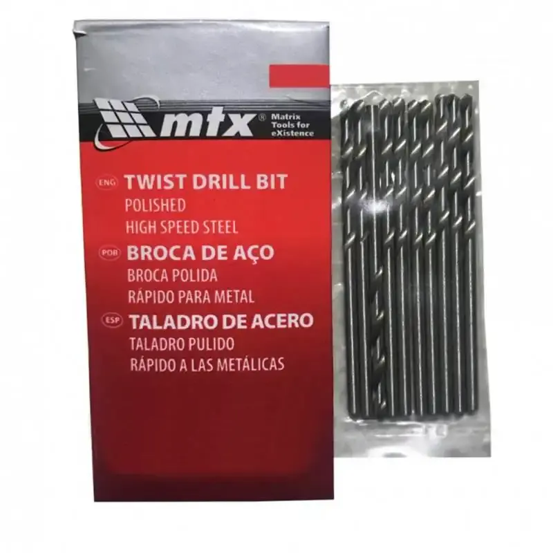 Broca de aço rápido 5 MM kit com 10 peças para metais 715509 MTX — fotografia 5