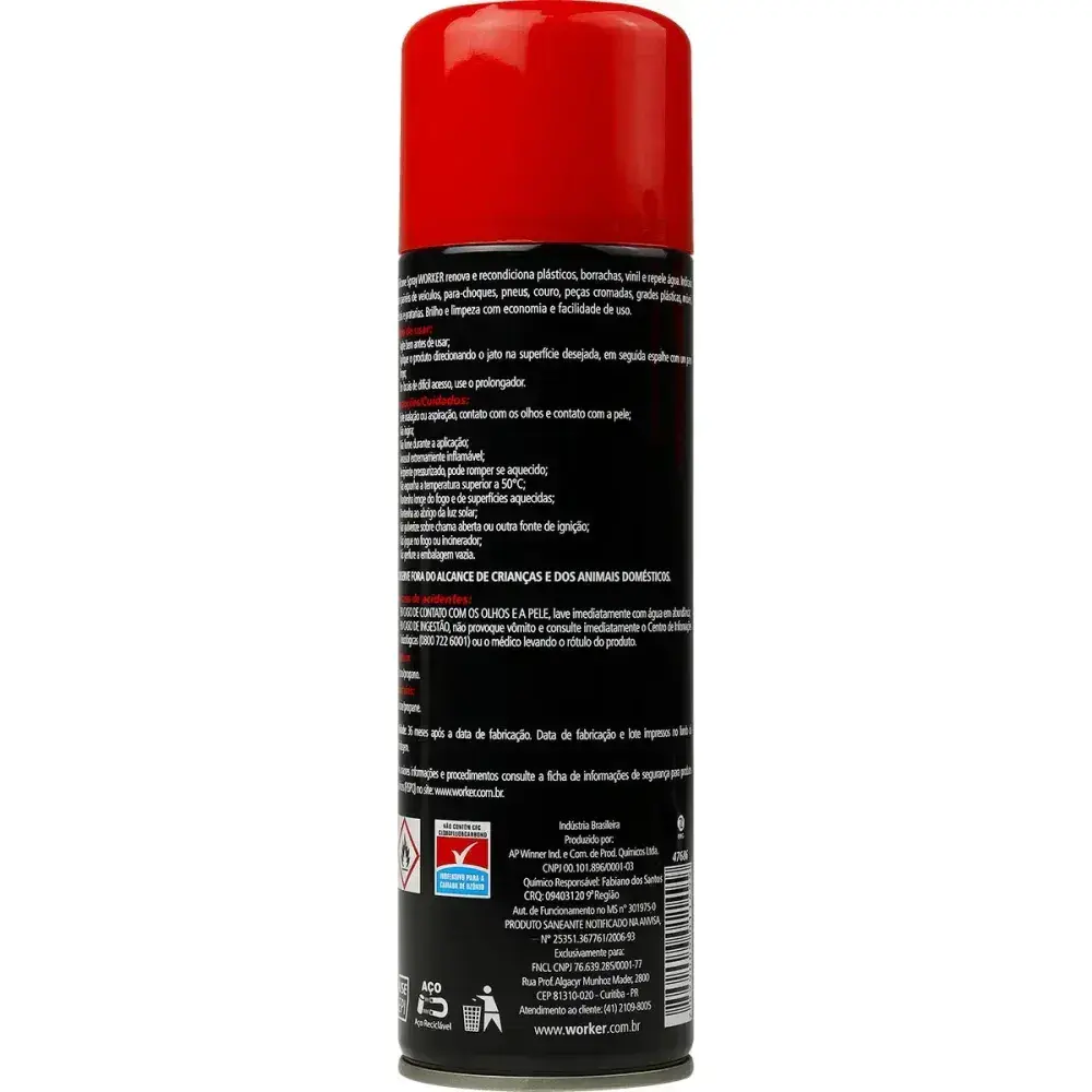 Silicone spray finalizador com anticorrosivo 300ML Worker — fotografia 5