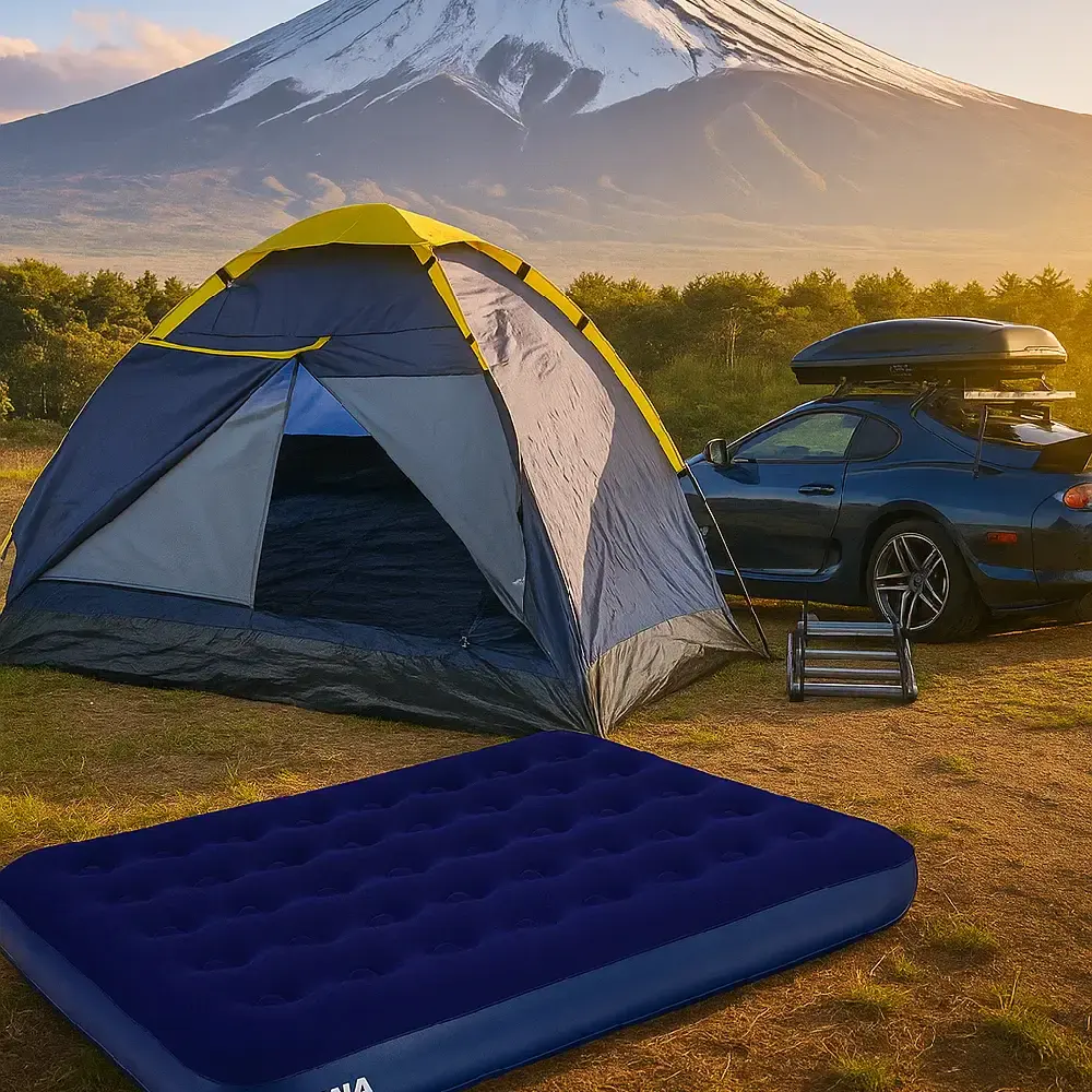 Barraca Camping até 4 Pessoas Porta Dupla com Colchão Inflável Casal KALA — fotografia 2