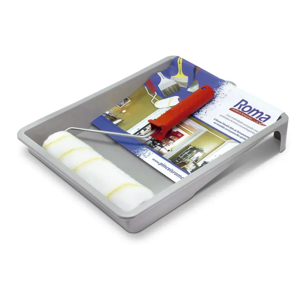 Kit para pintura sem respingos com 3 peç pincéis roma