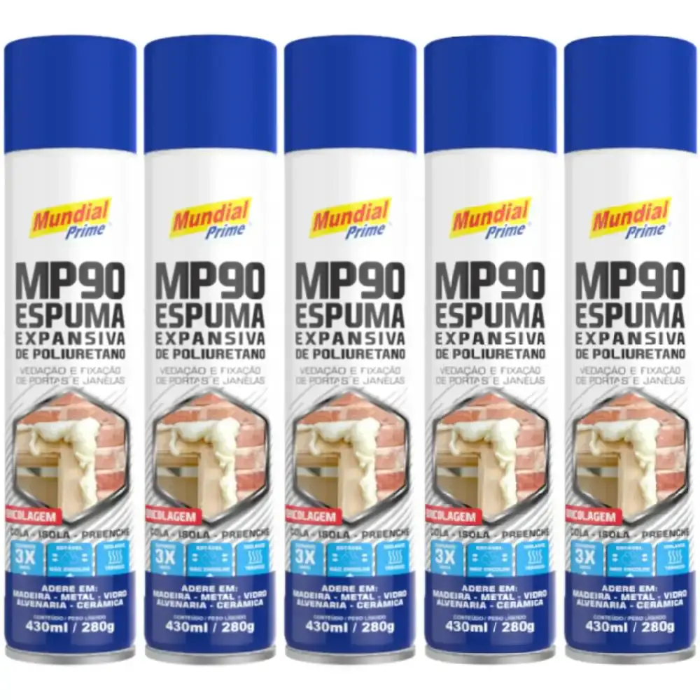 Espuma Bricolagem 430 ml com 5 Unidades MUNDIAL PRIME