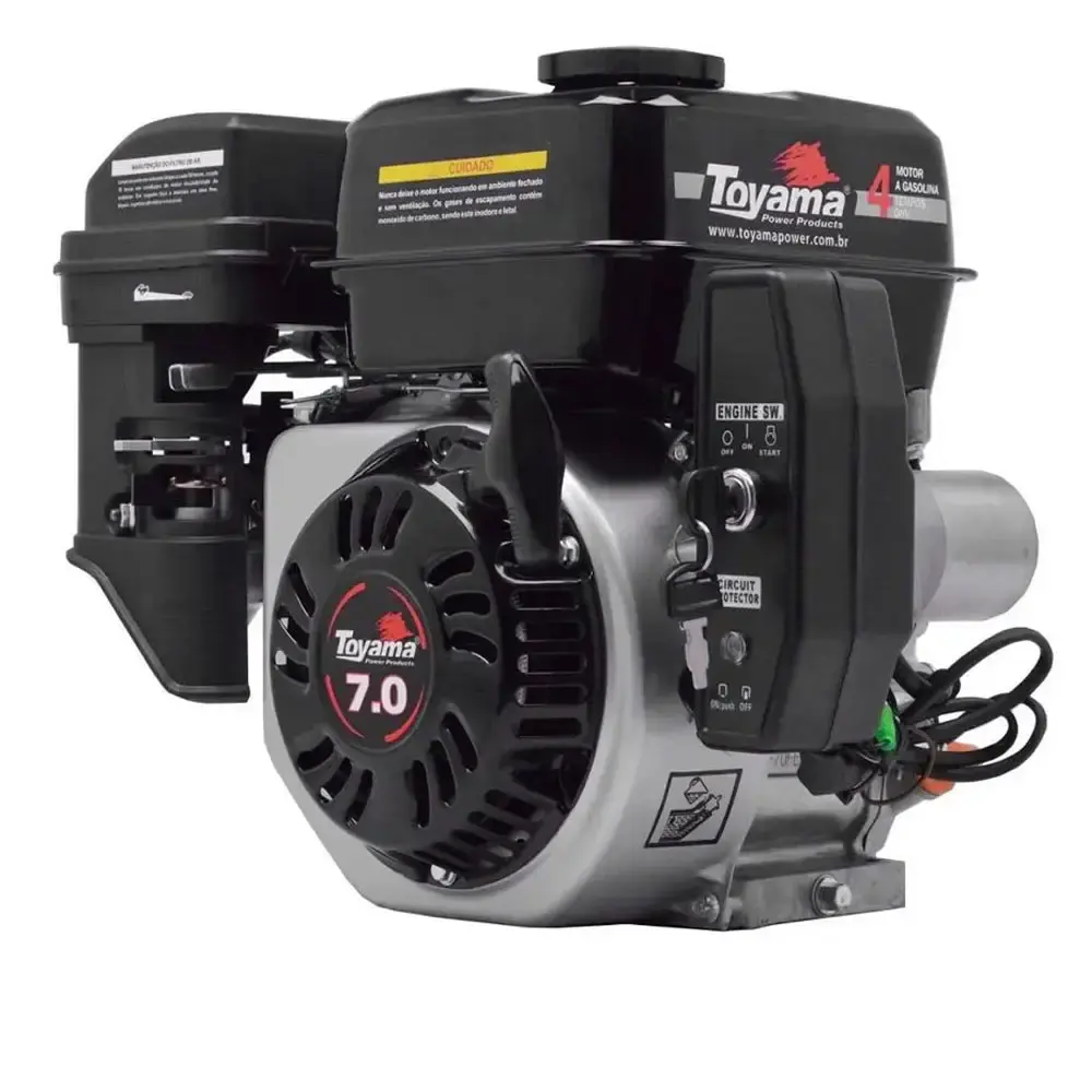 Motor gasolina 7 HP 4 tempos partida elétrica TE70EK-XP Toyama — fotografia 3
