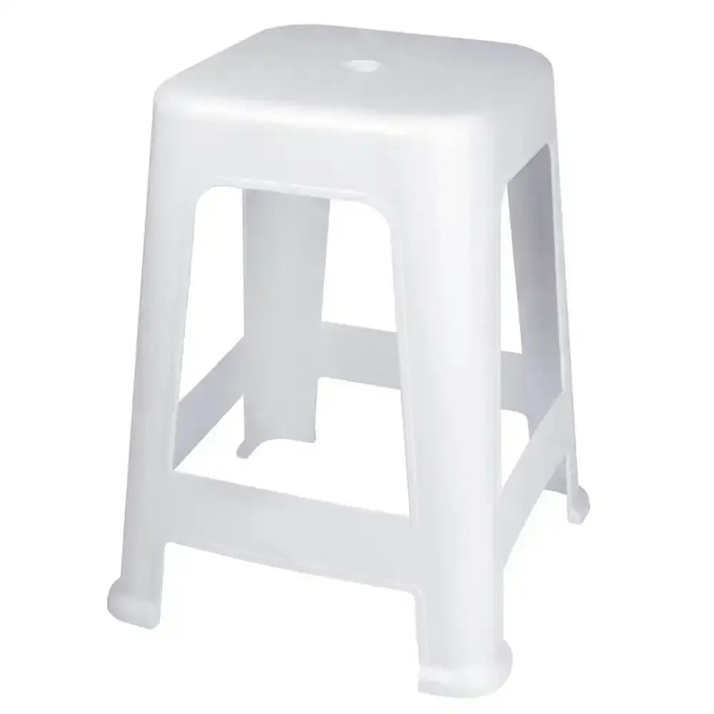 Banqueta Plástica 41 x 36 cm Várias Cores MOR Branco — fotografia 6