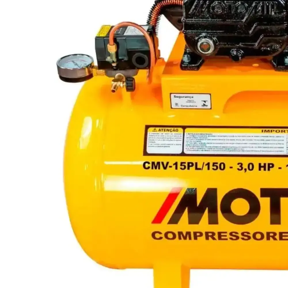 Compressor de ar 15 pés 3HP 150 litros air power CMV-15PL/150 MotoMil — fotografia 5