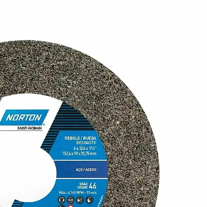 Rebolo Para Ferro 6 x 3/4 Pol A46 NORTON — fotografia 3