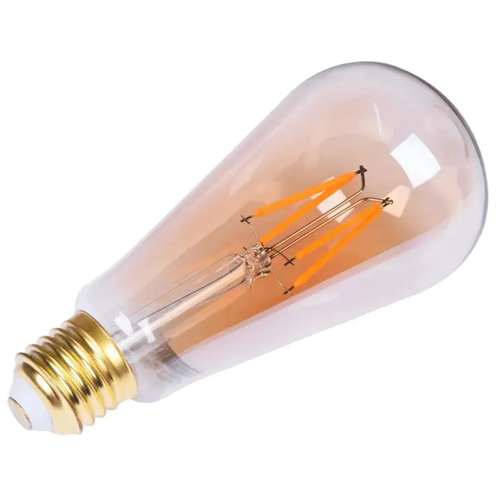 Lâmpada led ST64 4W filamento âmbar bivolt Taschibra — fotografia 7