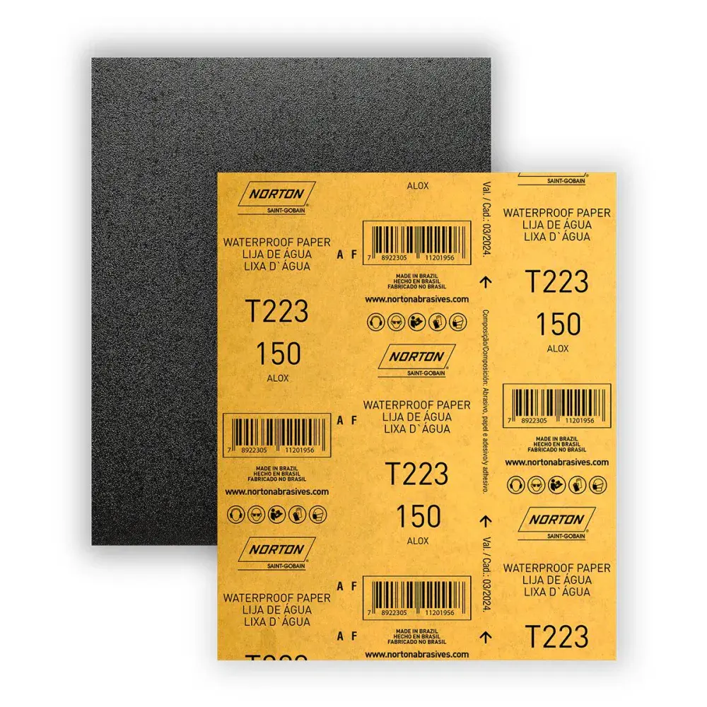 Folha de lixa de água T277 G150 230 x 280 mm Norton — fotografia 3