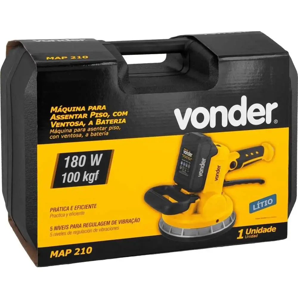 Máquina para assentar piso a bateria com ventosa 20V MAP-210 Vonder — fotografia 6