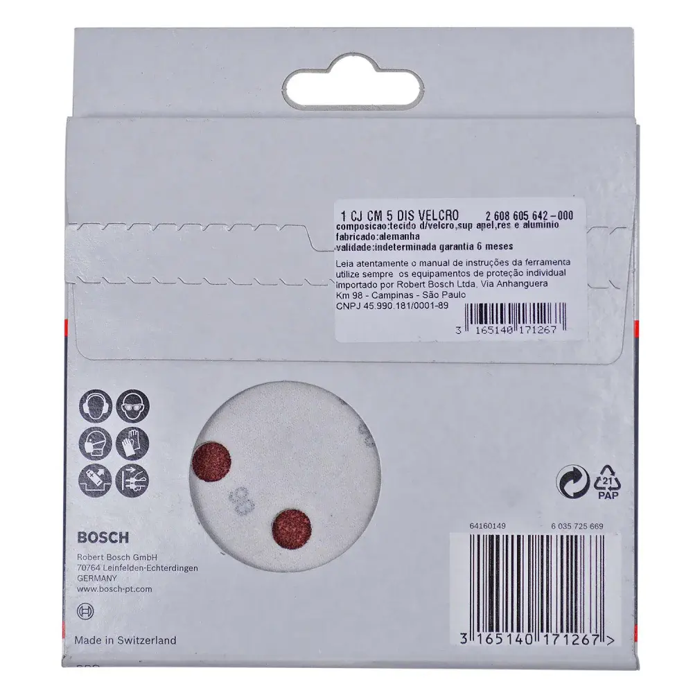 Kit 5 folhas de lixa velcro 5 G80 expert wood paint Bosch — fotografia 4