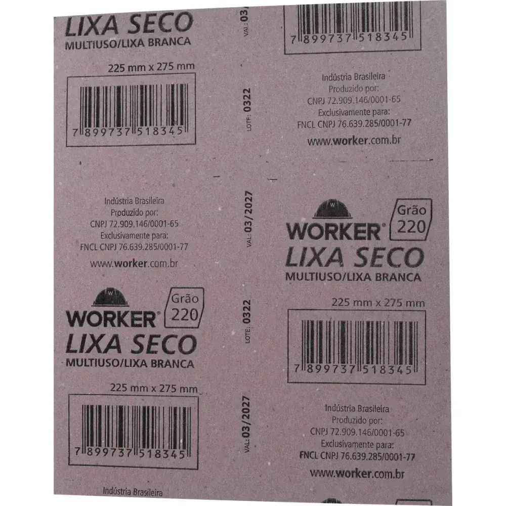 Lixa seco GR220 225MM x 275MM Worker — fotografia 3