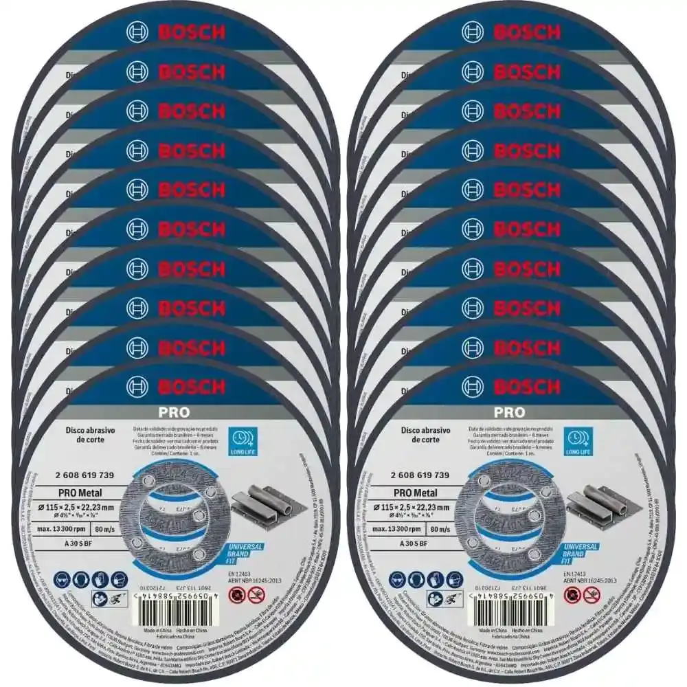 Disco de corte 7POL furo 7/8POL PRO standard 20 unidades Bosch