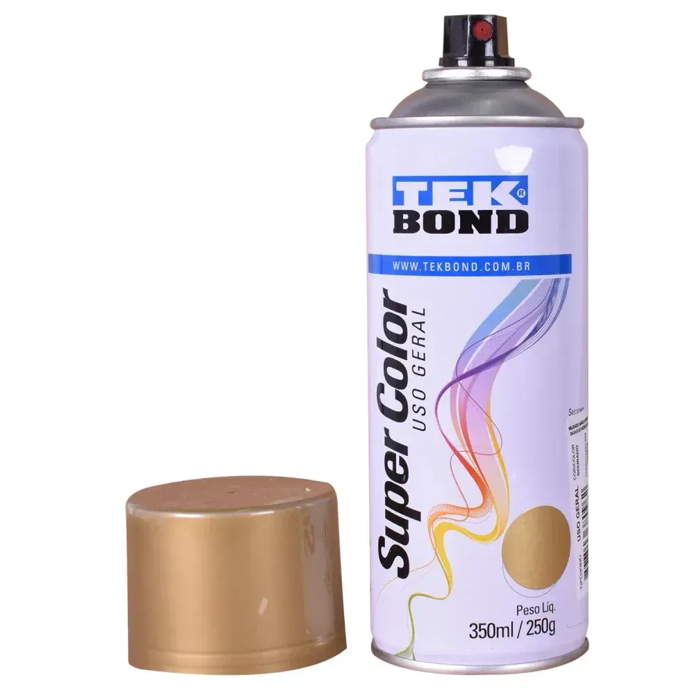 Tinta spray uso geral dourado 350ML Tekbond — fotografia 6