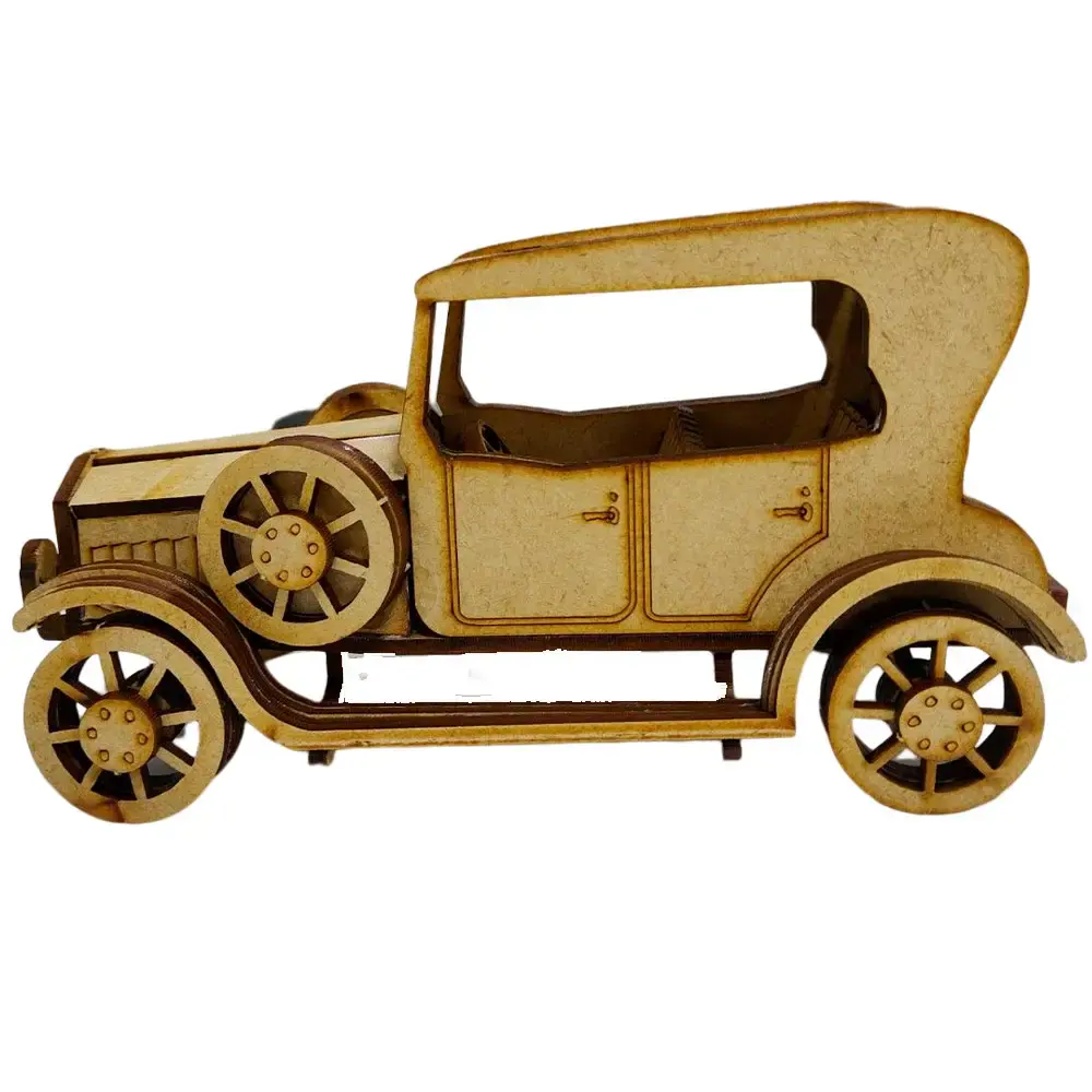 Quebra-cabeça 3D miniatura colecionável carro vintage clássico em MDF Arte — fotografia 2