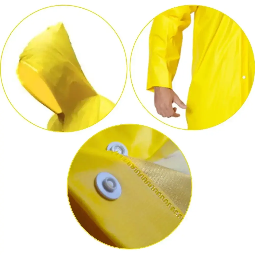 Capa de chuva PVC forrado com capuz fixo e manga longa Evald — fotografia 4